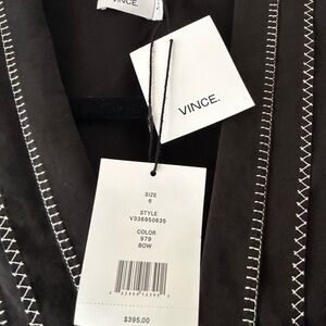 Vince Black Women's Blazer with White Stitching